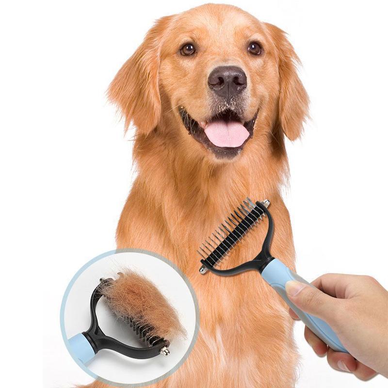 Pet Deshedding Brush, Dog Cat Grooming Undercoat Comb, Fur & Knot Remover Tool for Puppy Shedding Hair Removal