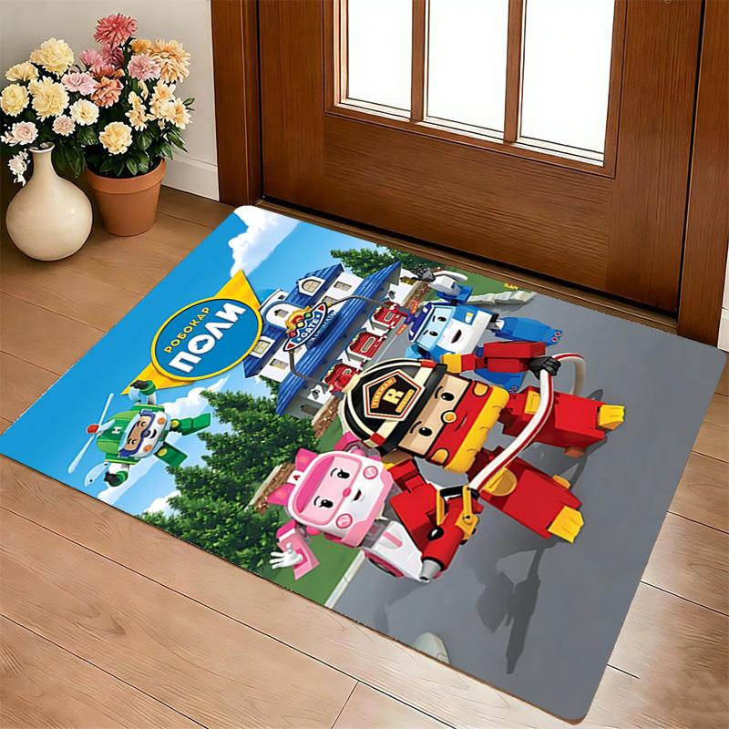 Robocar Poli Living Room Nonslip Area Rug Soft Carpet For Bedroom Game Playroom Sofa Office Home Decor Doormat Christmas Gift C926550