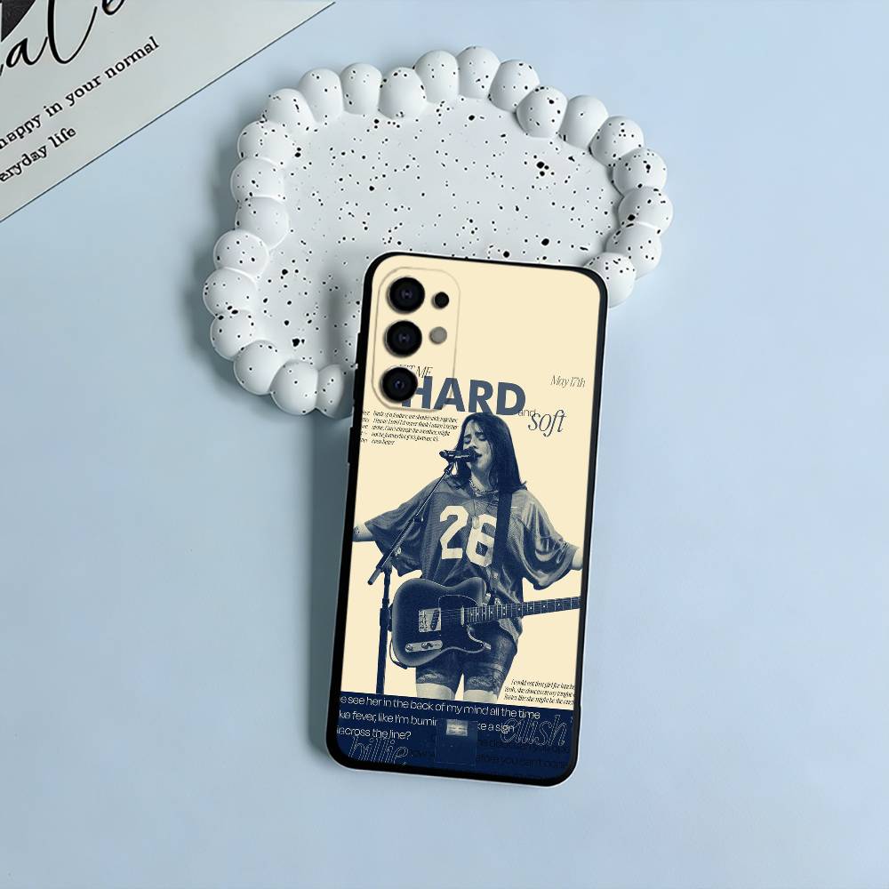 Gen Z talented singer-Billie E-Eilish Black Soft Silicone Phone Case for Samsung S25, S24, S21, S22, S23, S30, Ultra, S20, Lite