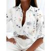 Peacock Print Casual Loose Women's Shirt Autumn Vintage Women's Oversized Shirts and Blouses Fashion Elegant Women's Tops