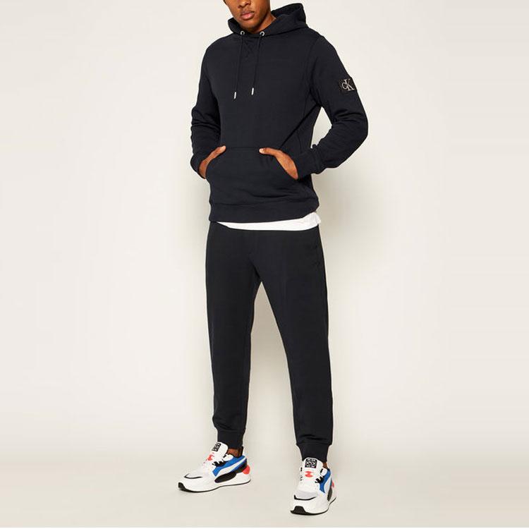 EMPORIO ARMANI Knitted Sweatpants Men's Navy Blue Moderate Cuffed Pants 8N1P91-1J04Z-0922