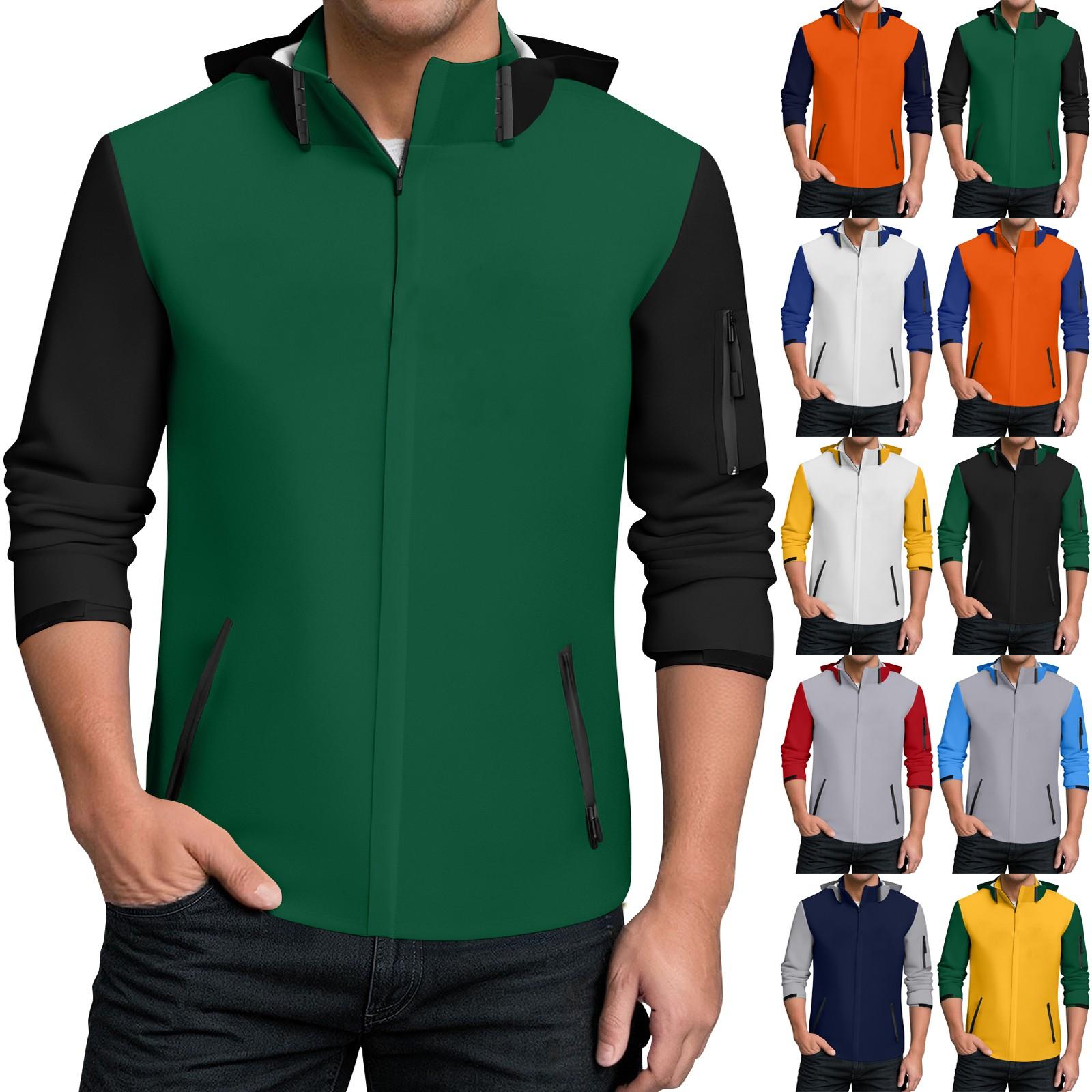 

Мужская водонепроницаемая ветровка, легкий дождевик с капюшоном для повседневной носки S жёлтый