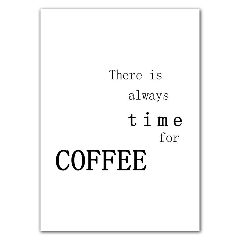 But First Coffee Quotes Kitchen Canvas Painting Nordic Black White Posters Print Modern Wall Art Picture Bar Cafe Decor HD3093
