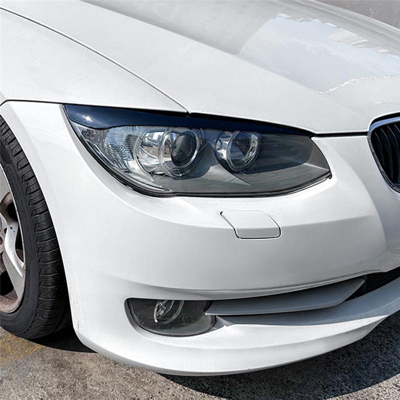 Car Gloss Black Headlight Eyebrow Sticker Cover Trim For BMW E92 E93 LCI 2010-2012 Car Accessories