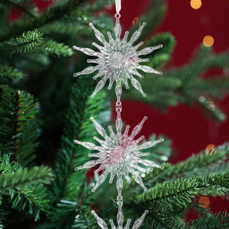 Christmas Snowflake Ornament 10 Pieces Hangable Acrylic Icicle Window Pendant Seasonal Party Decorations For Front Door Living
