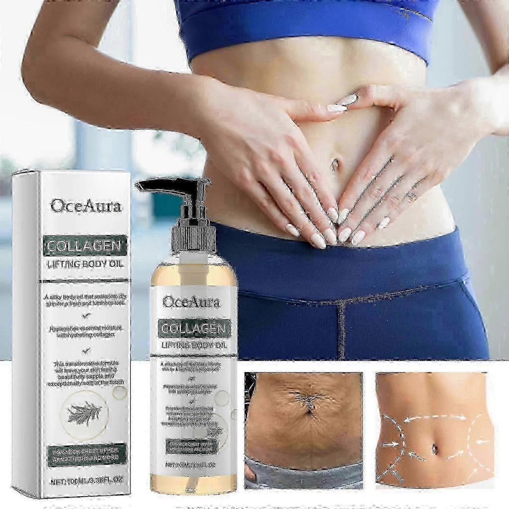 3x OceAura Collagen Firming Body Oil – Hydrating & Elasticity-Boosting Massage Oil for Smooth Skin