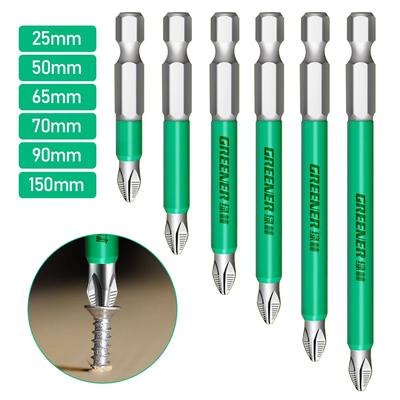 25/50/65/70/90/150mm PH2 Anti Slip Magnetic Batch Head Cross High Hardness Hand Drill Bit Screw Electric Screwdriver Set