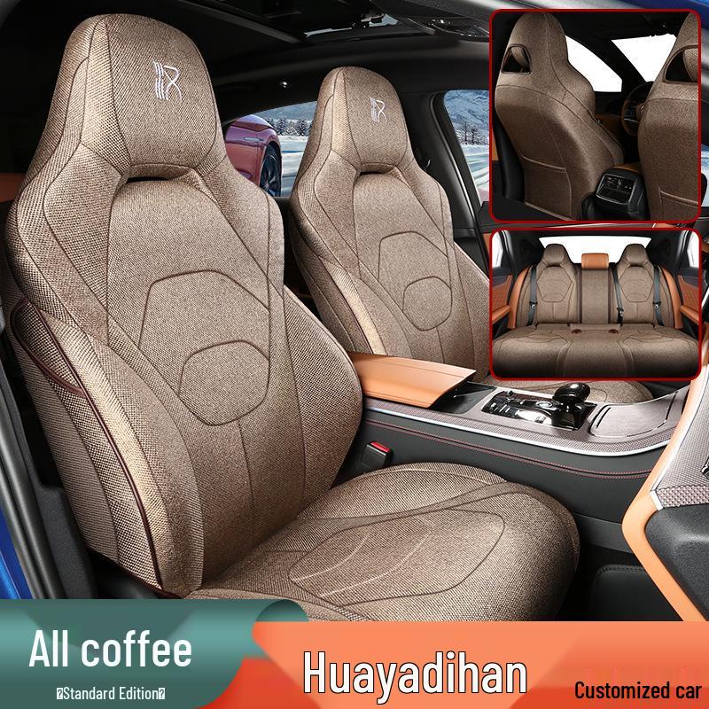Breathable Linen Car Seat Cover for BYD Han: 5-Seater, All-Season, Full Surround Universal Cushion