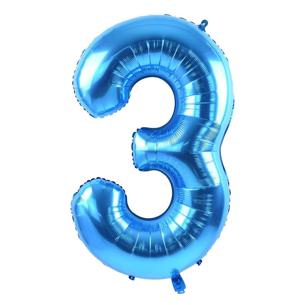 40 Inch Giant Blue Digital Balloons 0-9, Anniversary Party Decoration Supplies, Birthday Balloons