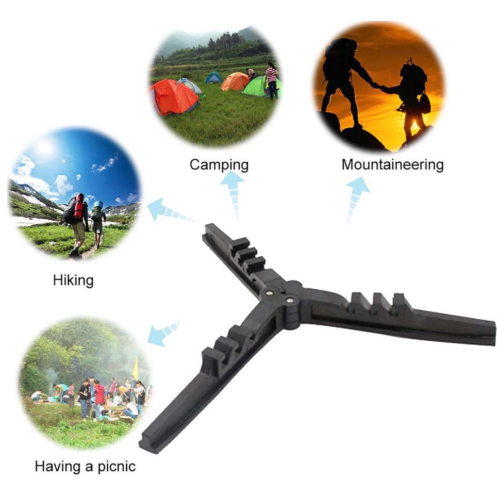 Folding Fuel Can Canister Stand Tripod Foldable Fuel Can Stabilizer Portable Compact Butane Gas Tank Bracket for Camping Stoves
