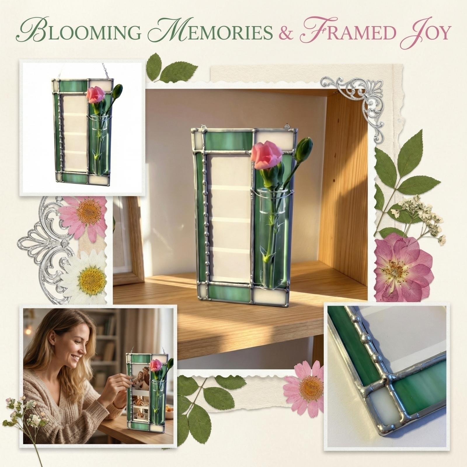 Acrylic Photo Frame With Vase, Hanging Picture Frame With Test Tube Flower Vase For Home Decor One Size
