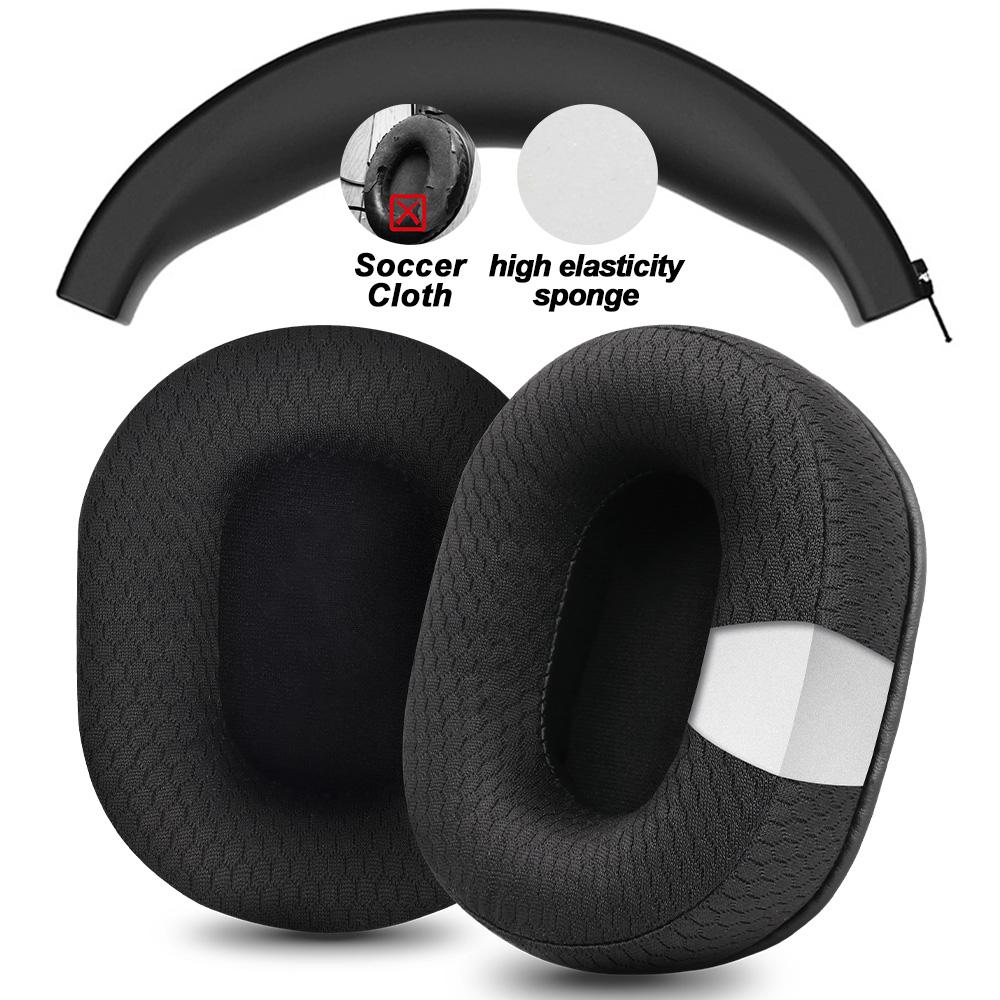 Earpads for Baseus GH02 White Earphone Pads Gaming Wireless Replacement Headphones Earmuffs Mesh Cloth Memory Covers Sponge