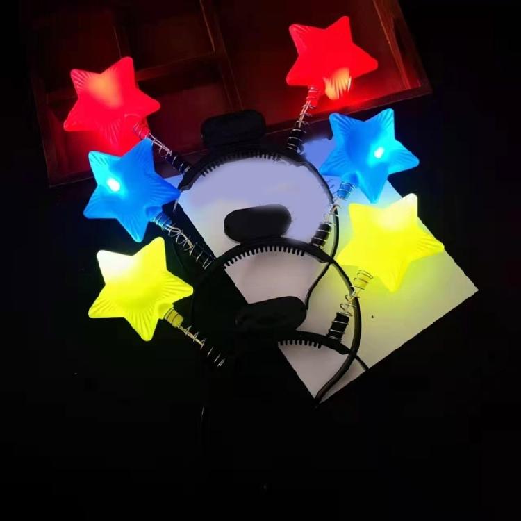 New Year Star Fashionable Head Hoop Glowing Hair Ornament Glowing Hair Styling Tool for Children Adults Photo Props
