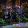 Solar Firecracker LED Lawn Lights: Copper Wire Firework String for Courtyard and Christmas Decor.