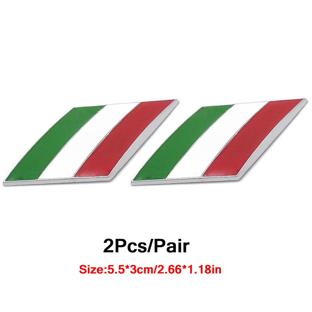 

DSYCAR 2Pcs/Pair Car 3D Metal Italy Flag Emblem Badge Decals Sticker Car Exterior Accessories