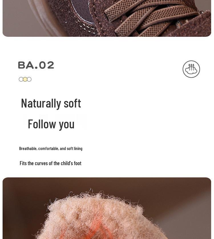 Boys' Winter 2026 Sports and Toddler Cotton Shoes with Velvet for Warmth