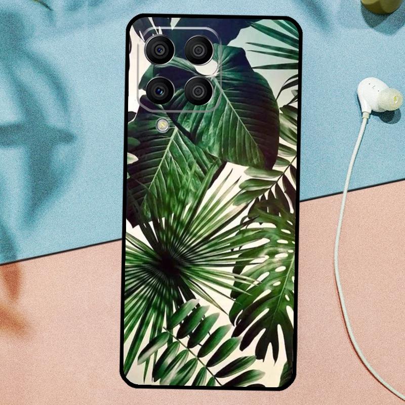 Monstera Leaves Palm Tree Flowers For Samsung Galaxy M53 M33 M11 M21 M31 M12 M13 M14 M15 M35 M34 M54 M32 M52 M06 M16 M55 Case