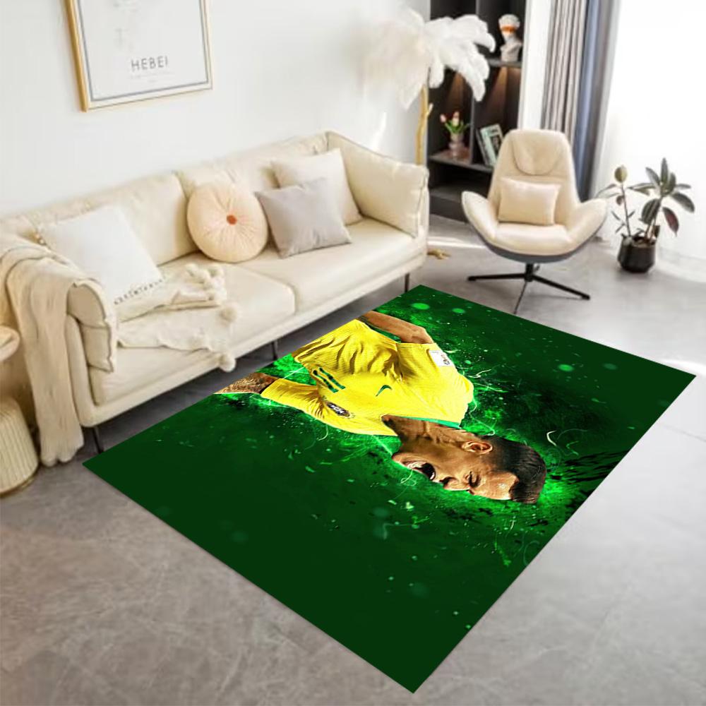 Brazilian Football Star Area Rug Design for Bedrooms Dining Room Dormitory Foyer Antislip Carpet Office home decor