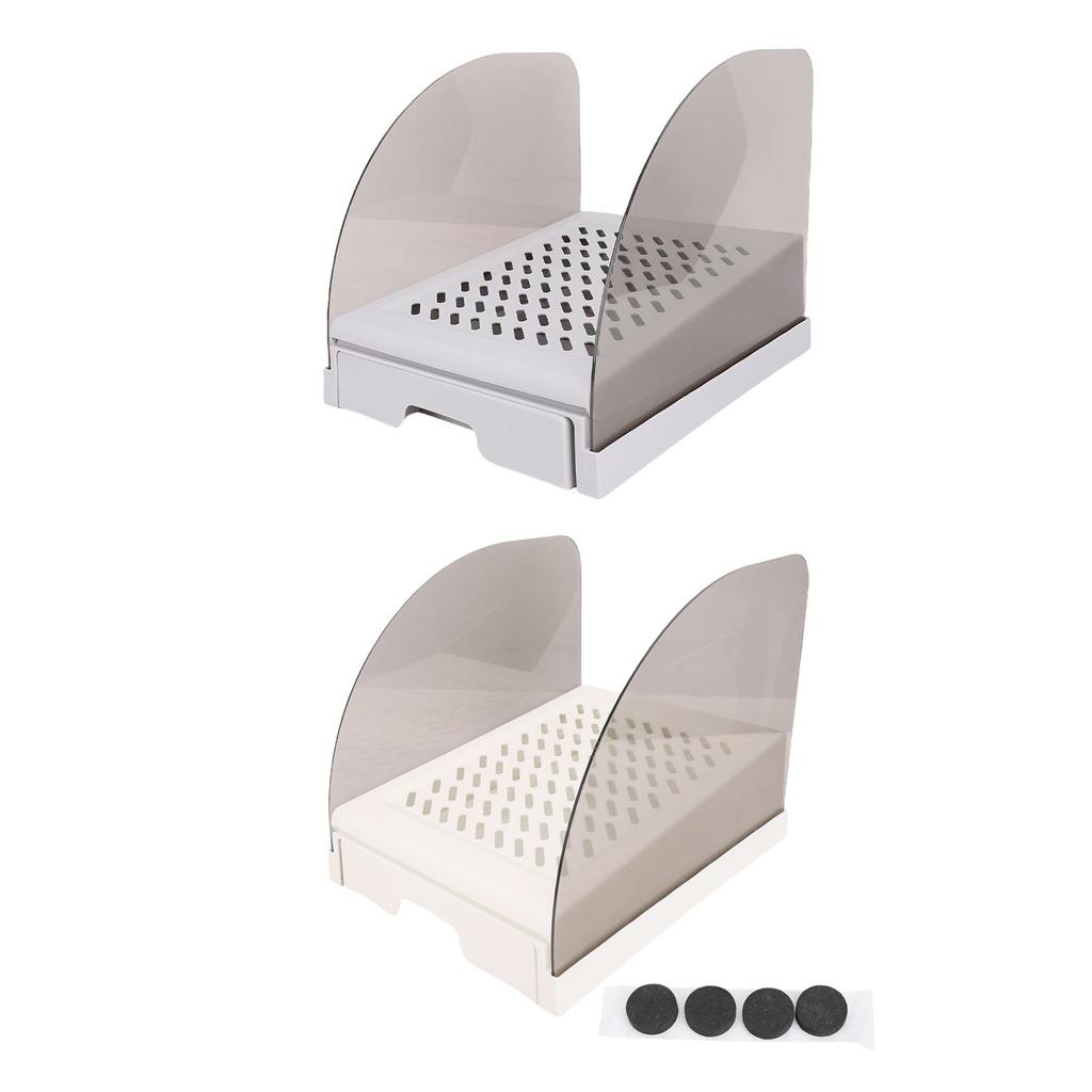 Cat Litter Ramp with Drawer Baffles Adjustable Height Elevated Litter Box Step Stool Anti Tracking Easy To Clean