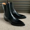 Fashion Men Fashion Chelsea Boots Black One Step Business Brand Formal Boots Waterproof Anti slip Wear resistant Size 38-48 Men Boots