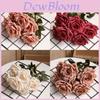 Artificial Rose Bouquet With Colored Silk Flower For Wedding And Home Decor