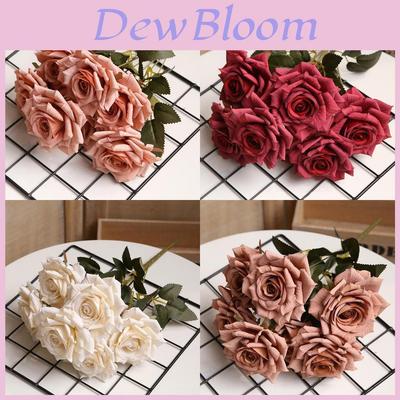 Artificial Rose Bouquet With Colored Silk Flower For Wedding And Home Decor