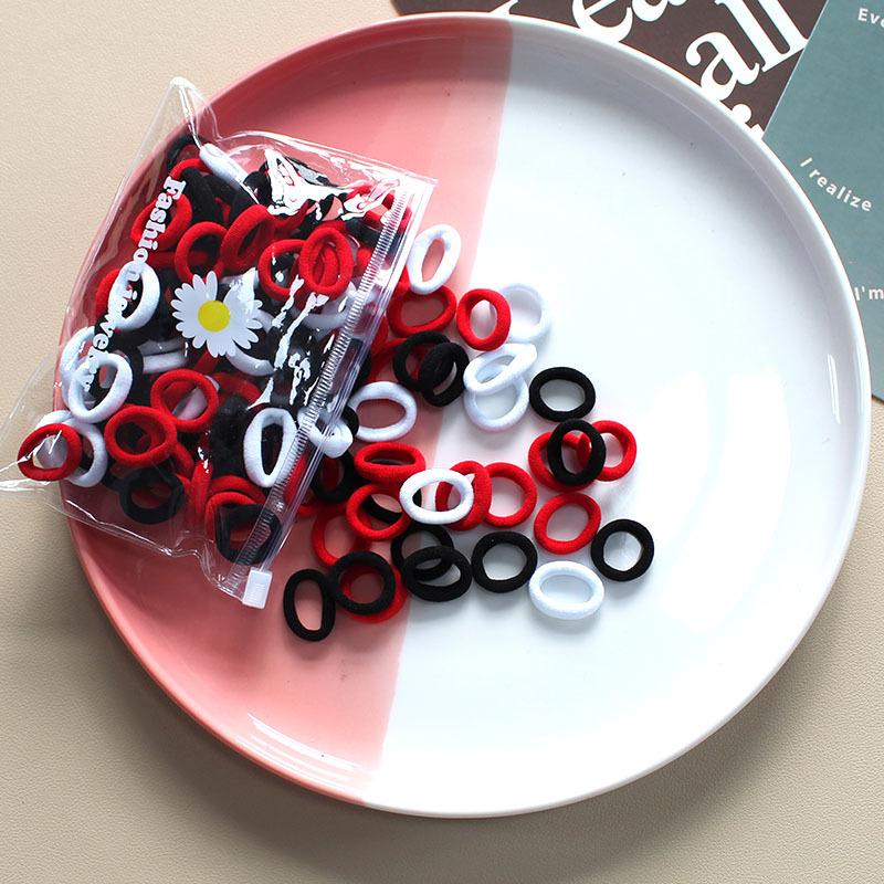 100 Stück/Lot Elastische Haargummis für Kind Mädchen Gummiband Weiß Schwarz Bunt Kleine Haargummis Stirnband Baby Accessoires