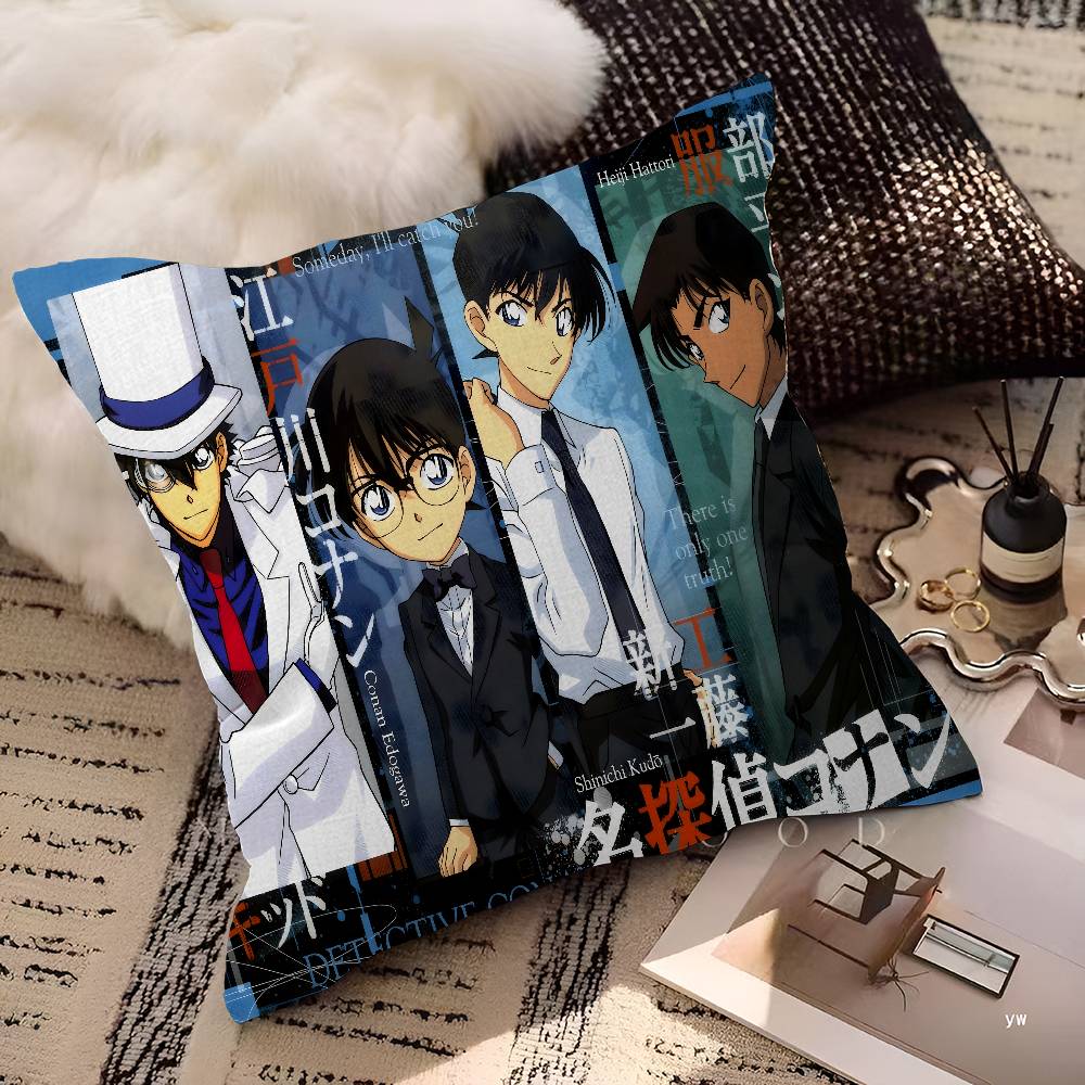 3D D-Detektiv Conan Anime Kissenbezug Auto Überwurfskissenbezug für Sofa Auto Weihnachtsgeschenk 40x40cm 45x45cm