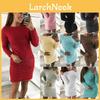 Ladies Soft Material Fluffy Long Sleeve Sweater Dress Stylish Bodycon Top