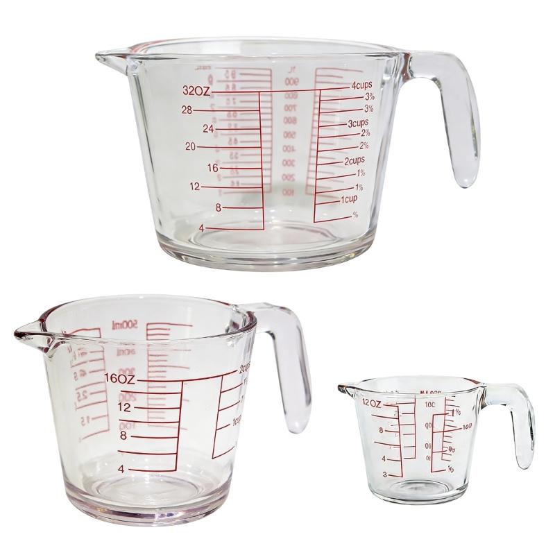 

Pack of 3 Shatterproof Glass Measuring Cups for High Temperatures Use Feature Clear Marking and Slip Resistant Design 1