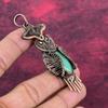 Chrysoprase Pendant Owl Gemstone Pendant Copper Wire Wrapped Handmade Jewelry