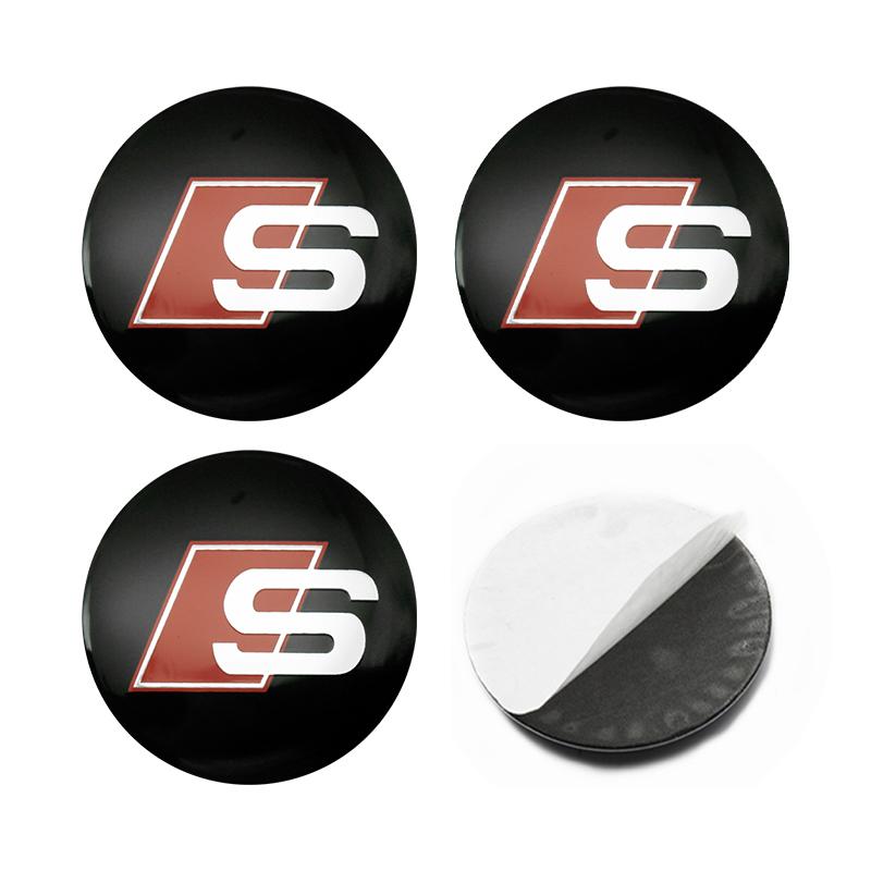 For Audi  A5 4Pcs 56mm Car Wheel Hub Cap Center Sticker Emblem Badge Decal Accessories For Audi A1 A3 A4 A5 A6 A7 Q3 Q5 Q7 RS3 RS4 RS5 S3 S4