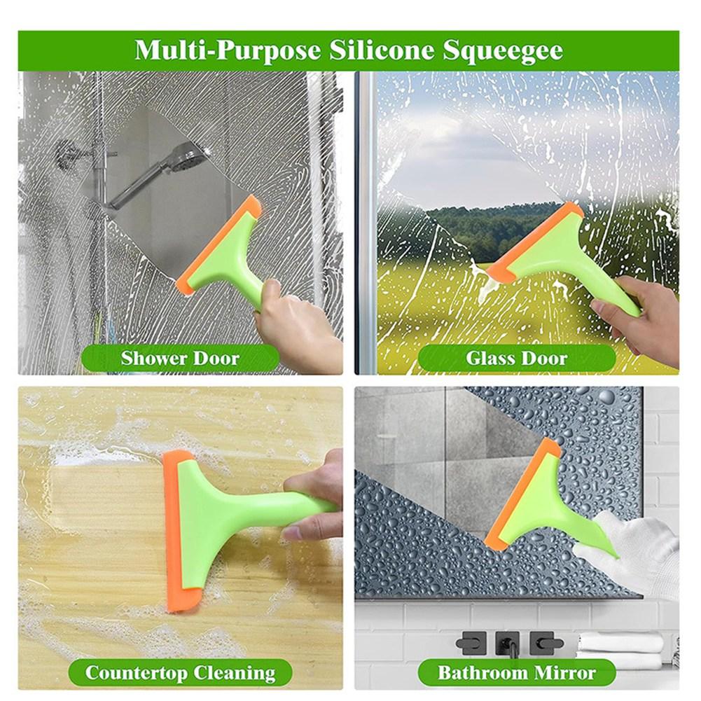 ABBY-Flexible Squeegee Window Shower Squeegee,Shower Glass Squeegee,For Car Windshield, Window, Mirror,Glass Door чёрный