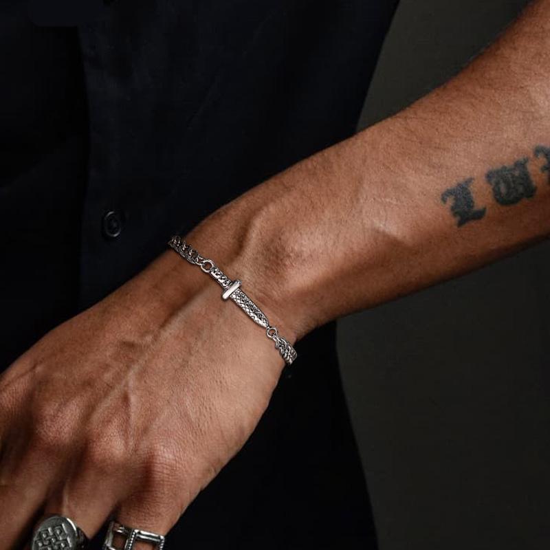 Sword Bracelet, Mens Chain Link Bracelet , Stainless Steel Dagger Bracelets Gifts for Boyfriend