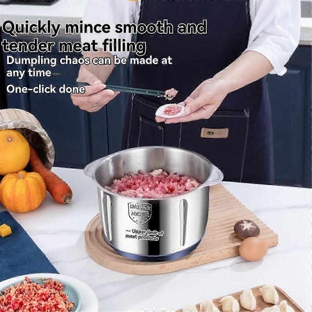 Electric Meat Grinder 5L Food Crusher Stainless Steel Multi-Function Food Processor Chopper Kitchen Mixer UK Plug