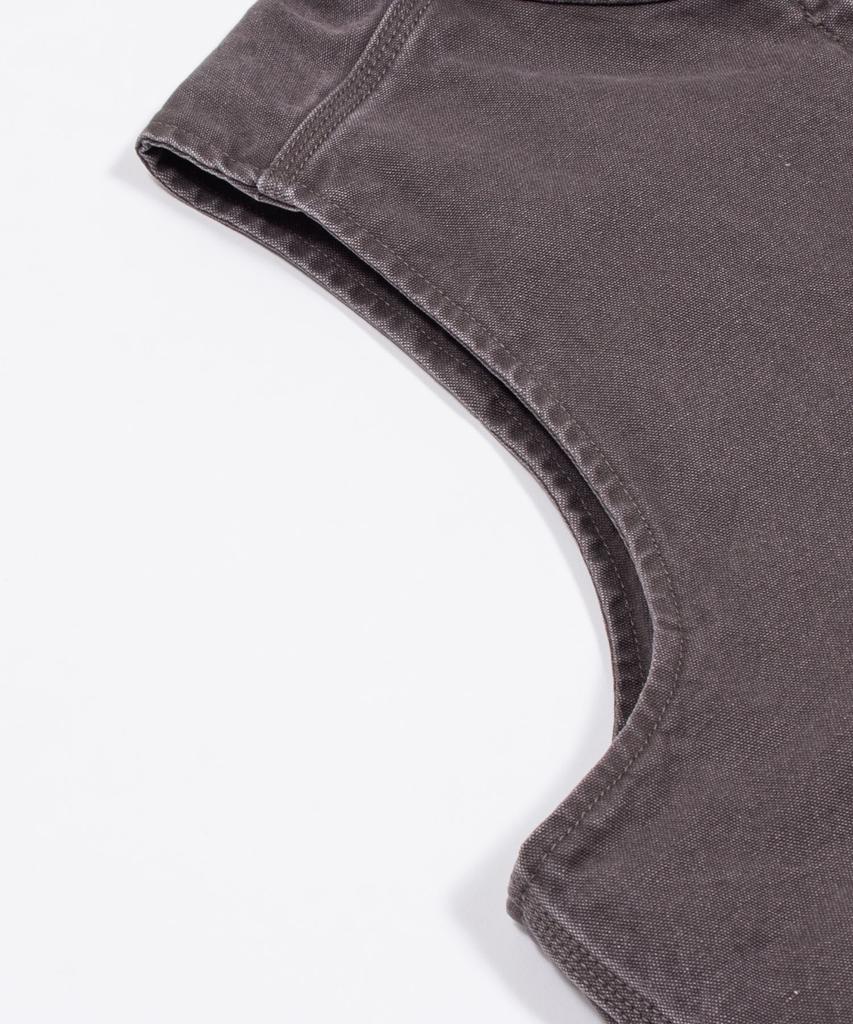 Gamma Gallery 13.5Oz Vintage Washed Padded Vest Jacket [Quilted Lining] - Charcoal