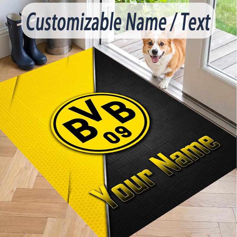 Benutzerdefinierter Teppich mit Aufdruck Borussia Dortmund Rutschfester Bodenbelag Für Wohnzimmer-Dekoration