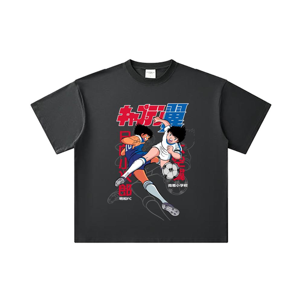 260 GSM Double Yarn 32 Count 100% Cotton Captain Tsubasa V2 Print Unisex Heavy Cotton T Shirt