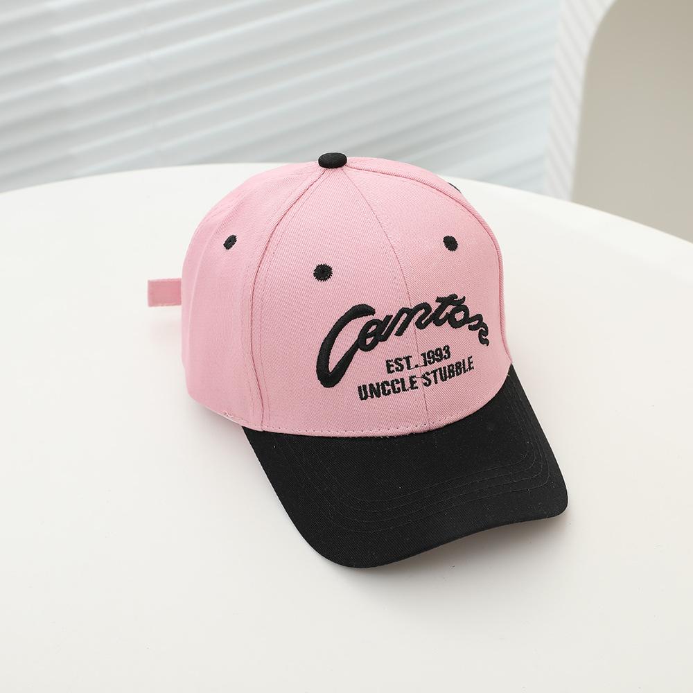 Children Baseball Cap Letters Embroidery Fashion Spring Summer Cap for Kids Boy Girl Sun Hats 52-54cm Bicolor Cotton