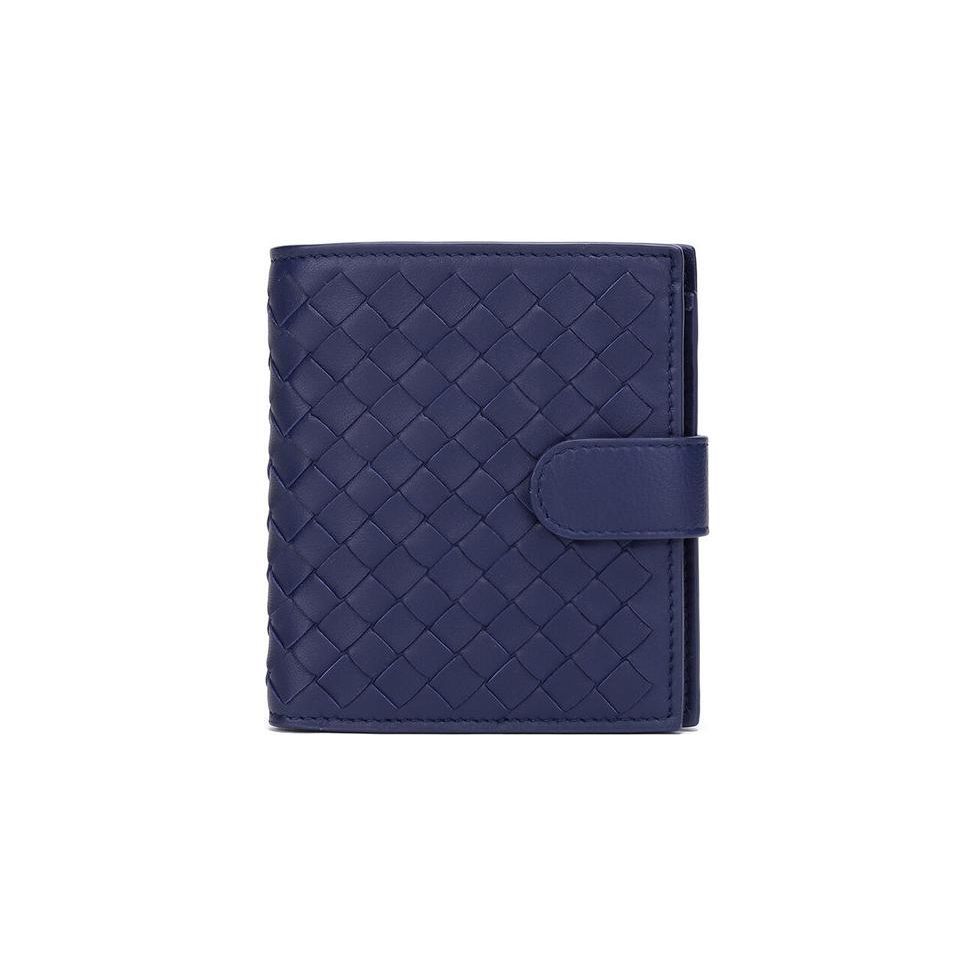 

Bottega Veneta Intrecciato Series Lambskin Woven Mini Wallet Men Wallets Blue 121059V001N4156 Box(Basic Set+Box)