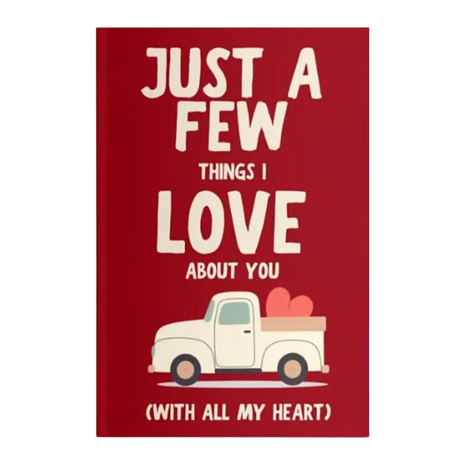 Romantic Love Fill In The Blank Gift Books Just A Few Things I Love About-You Customizable Keepsake For Couples