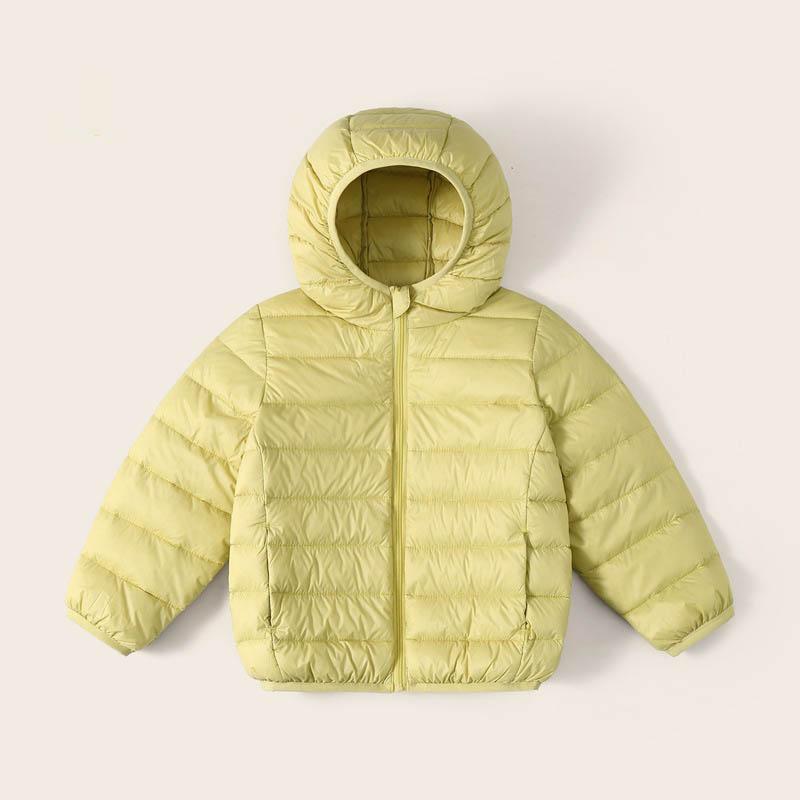 Kinderleichte Daunenjacke Weiße Entendaunen Parka mit Kapuze Herbst und Winter Warm Jungen Mädchen Outdoorjacke