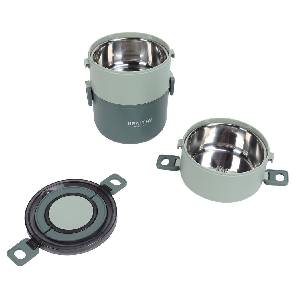 Cutie de prânz termică 2200ml Trei straturi Design cu compartimente detașabile Portabilă Oțel inoxidabil 304