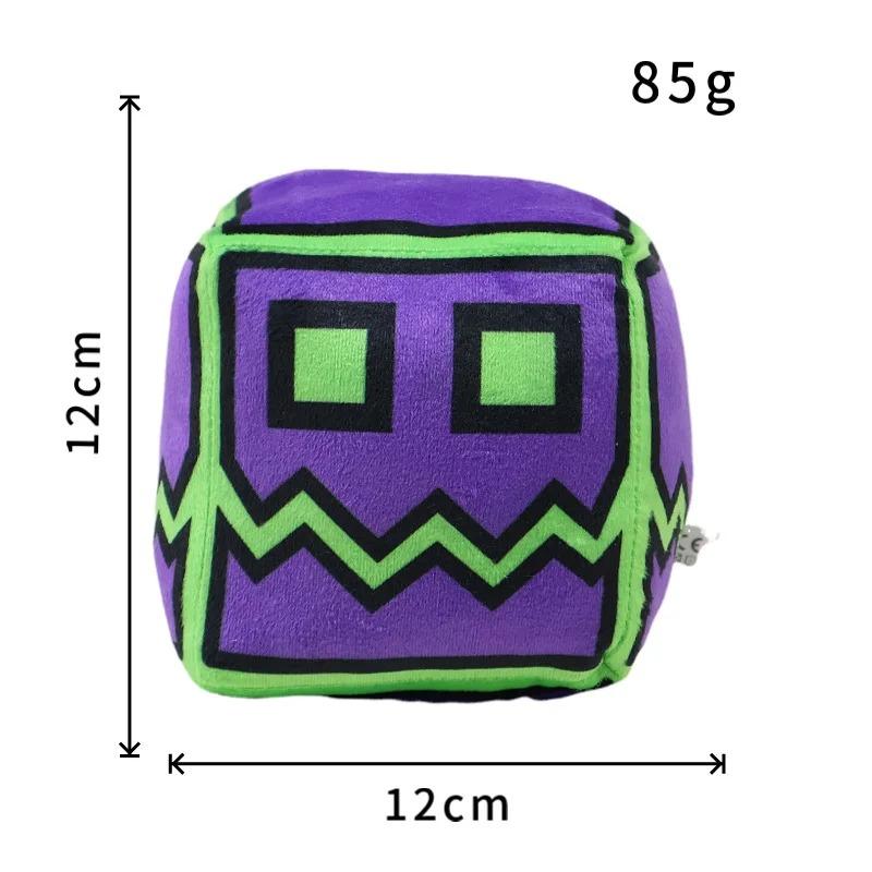Juguetes de Peluche Cubo Geometry Dash Almohada Pequeña Muñeco de Peluche Relleno Colgante Cuadrado Juego Lindo Decoración para el Hogar Regalo de Cumpleaños para Niños