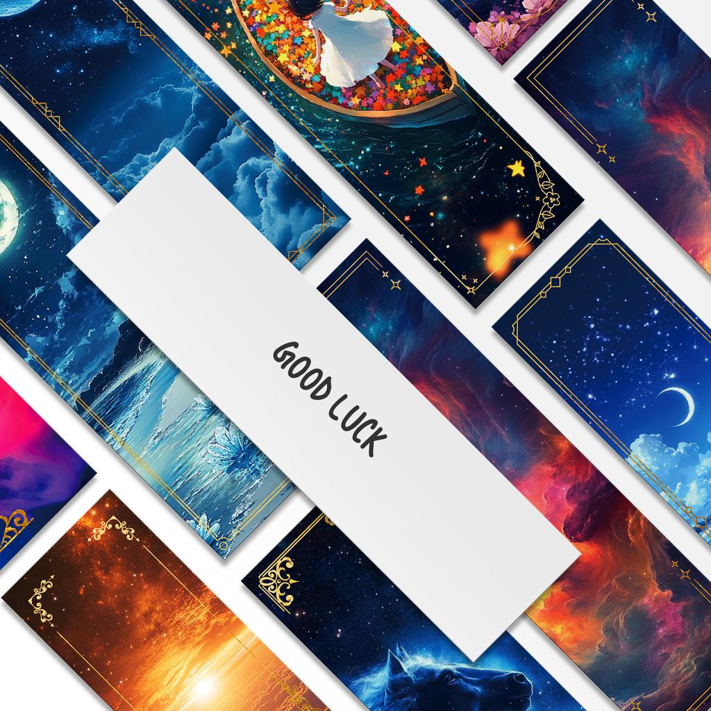 20 Fantasy Night Starry Sky Theme Anime Style Paper Bookmarks Merchandise Bookmarks