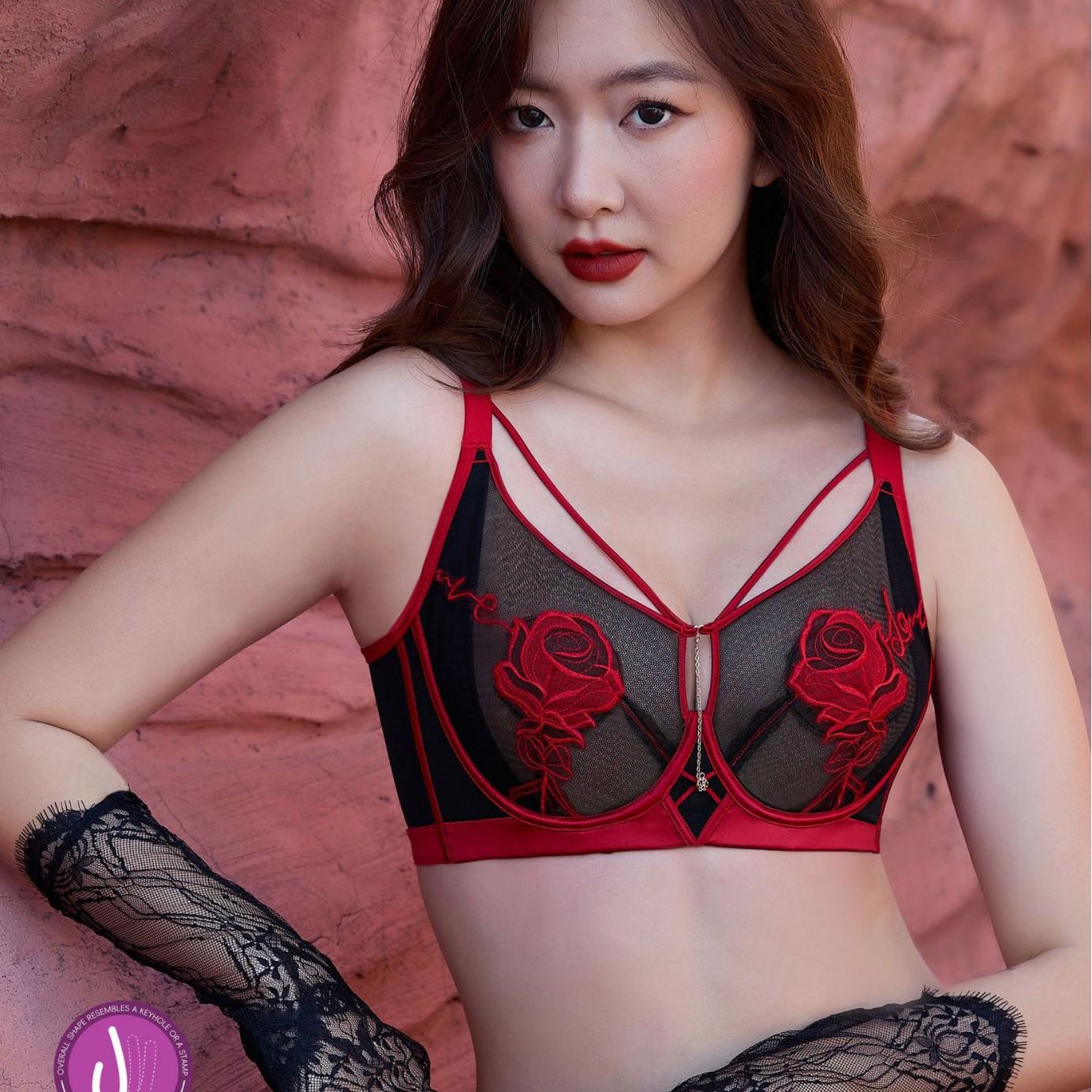 Ultra-Thin French Embroidered Push-Up Bra for Large Busts: Lifts, Supports, and Minimizes with Soft Underwire. 44/100
