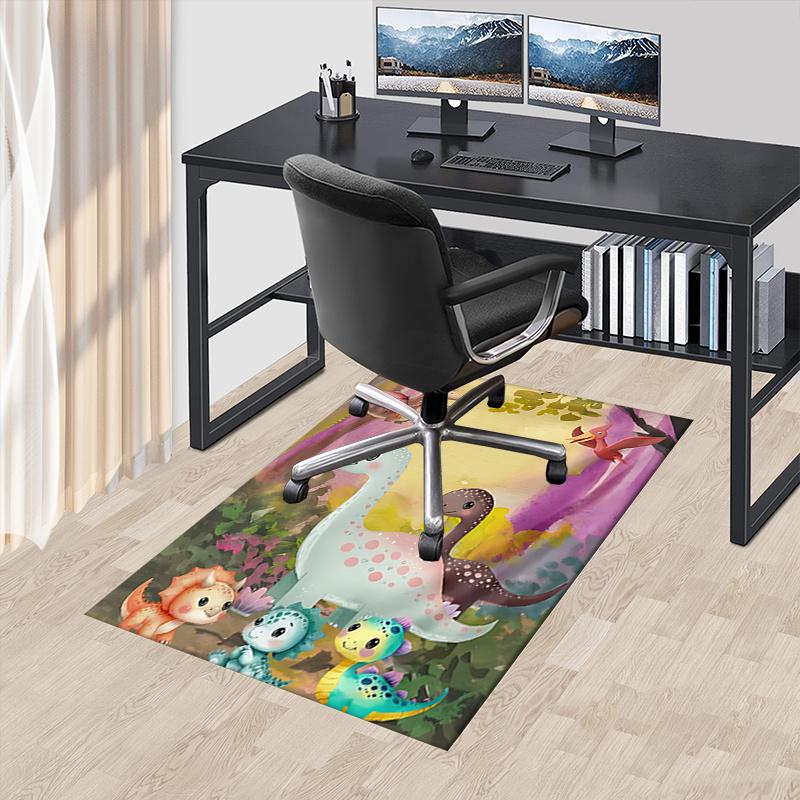 Stuhlmatte: Süßer Dinosaurier-Druck Büro-Teppich Übergröße Teppich für Heimdekoration, Sofabezug, Geschenkidee Geeignet für Schlafzimmer, Wohnzimmer