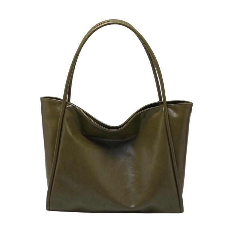Retro new large-capacity shoulder bag fashionable solid color tote women's bag