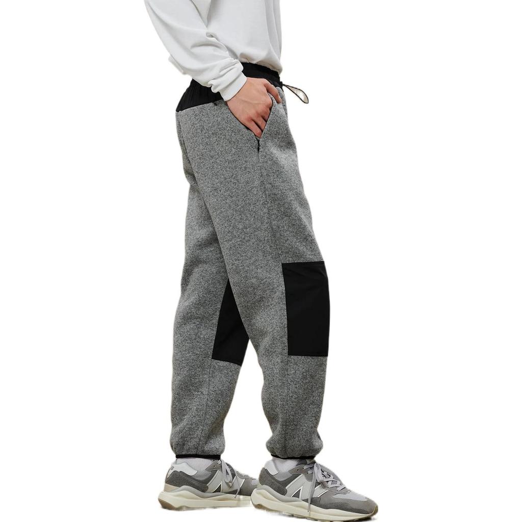 New Balance Knitted Sweatpants Men's Black Gray Color Moderate Cuffed Pants AMP25015-DG2