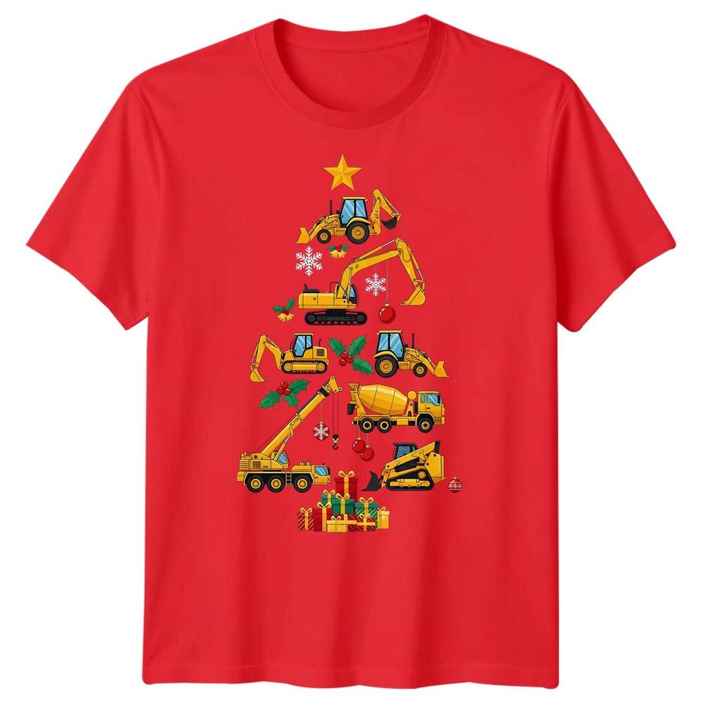 Construction Christmas Tree Holiday Unisexs TShirt Vehicles Gift
